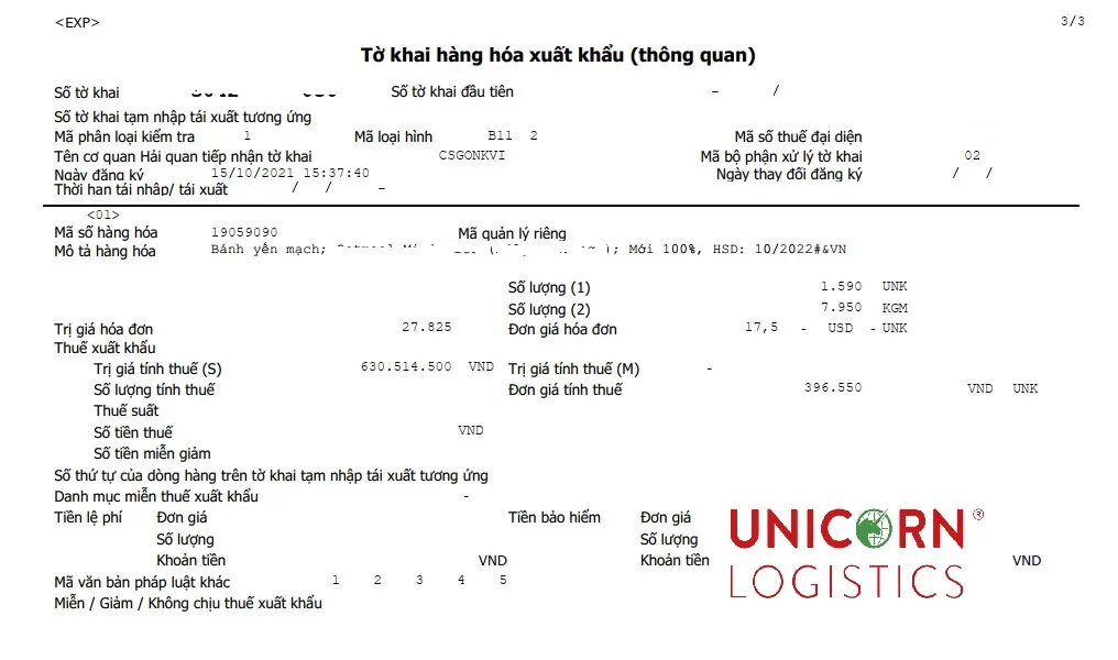 Thủ tục xuất khẩu bánh kẹo, thuế xuất khẩu bánh kẹo, hs code xuất khẩu bánh kẹo